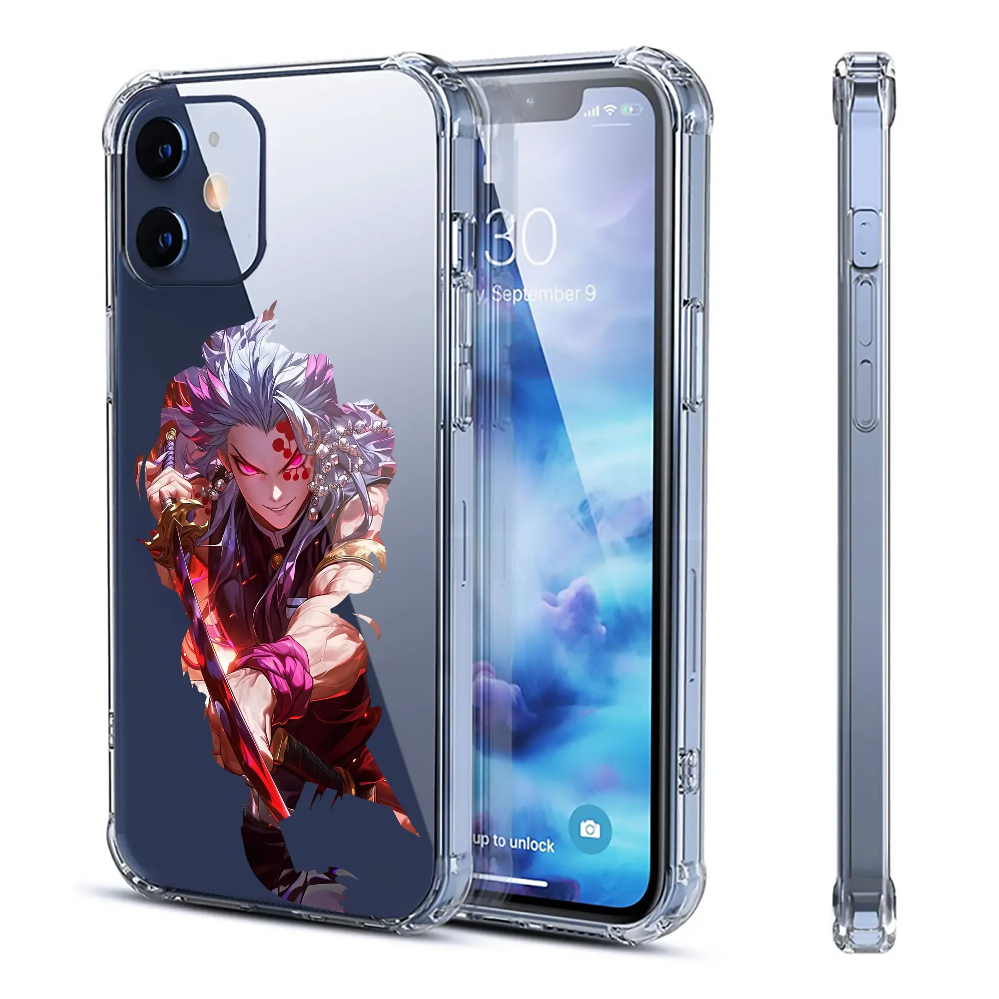 鬼滅の刃 グッズ,宇髄 天元 - IPhone 12シリーズ対応 ・ 透明スマホケース ・ クリアソフトケース ・ TPU素材 ・ 耐衝撃 ・ 高密着 ・ 防汚 防指紋 ・ 簡単着脱